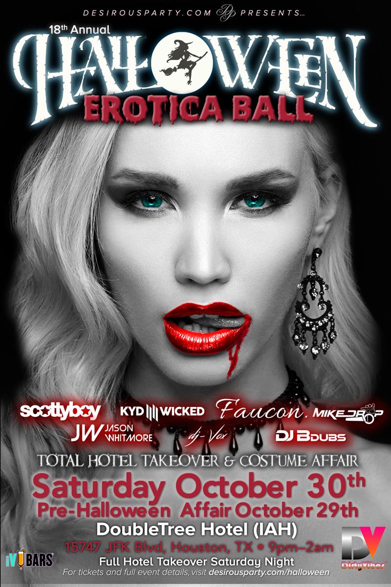 Halloween Erotica Ball- 18th Annual Doubletree Hotel at IAH Airport Houston Oct 29, 2021