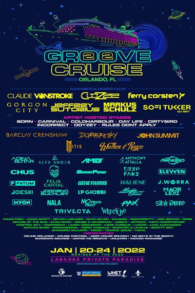 Thu, Jan 20, 2022 Groove Cruise 2022- Orlando at Groove Cruise Resort  