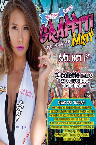 Sat, Oct 1, 2022 Xperience4u Graffiti Party - Dallas at colette Club- Dallas Members NightClub Dallas TX