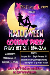 Fri, Oct 21, 2022 Xperience4u Halloween Costume Party at Marfreless Public NightClub Houston TX