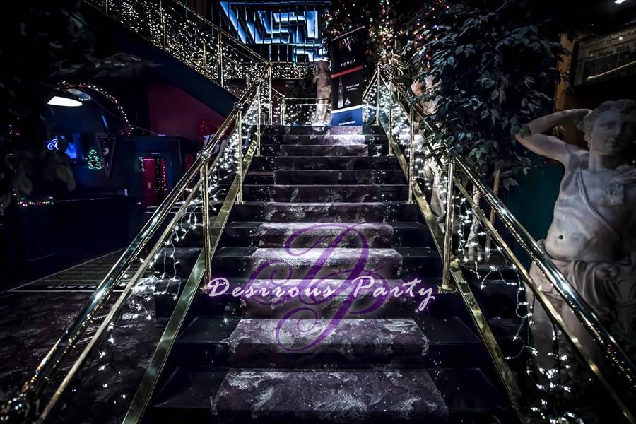 Staircase leading to the Ultra Lounge. 