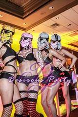 Female storm troopers posing at Purgatory weekend in houston.
