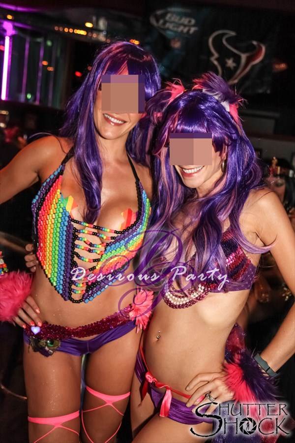 Rave girls at the Halloween Erotica Ball in Houston. 