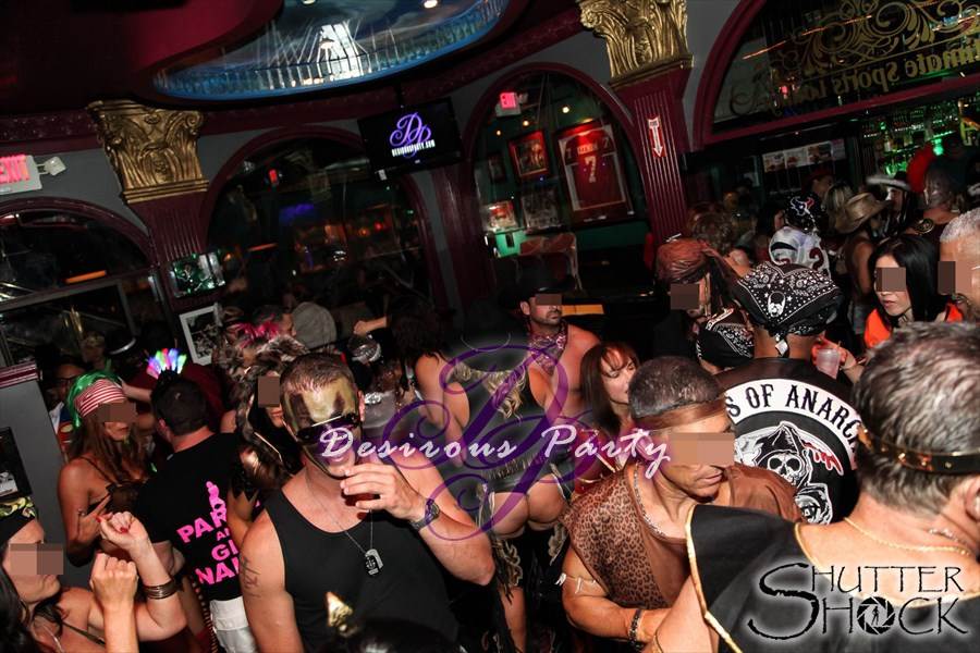 Party crowd at the halloween erotica ball in houston. 