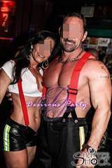 Sexy fireman couple at the Houston halloween party. 