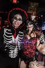 Day of the Dead cosutmes at the halloween party. 