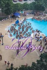 Overhead view of the beginning of Purgatory 2019 pool party in Houston. 